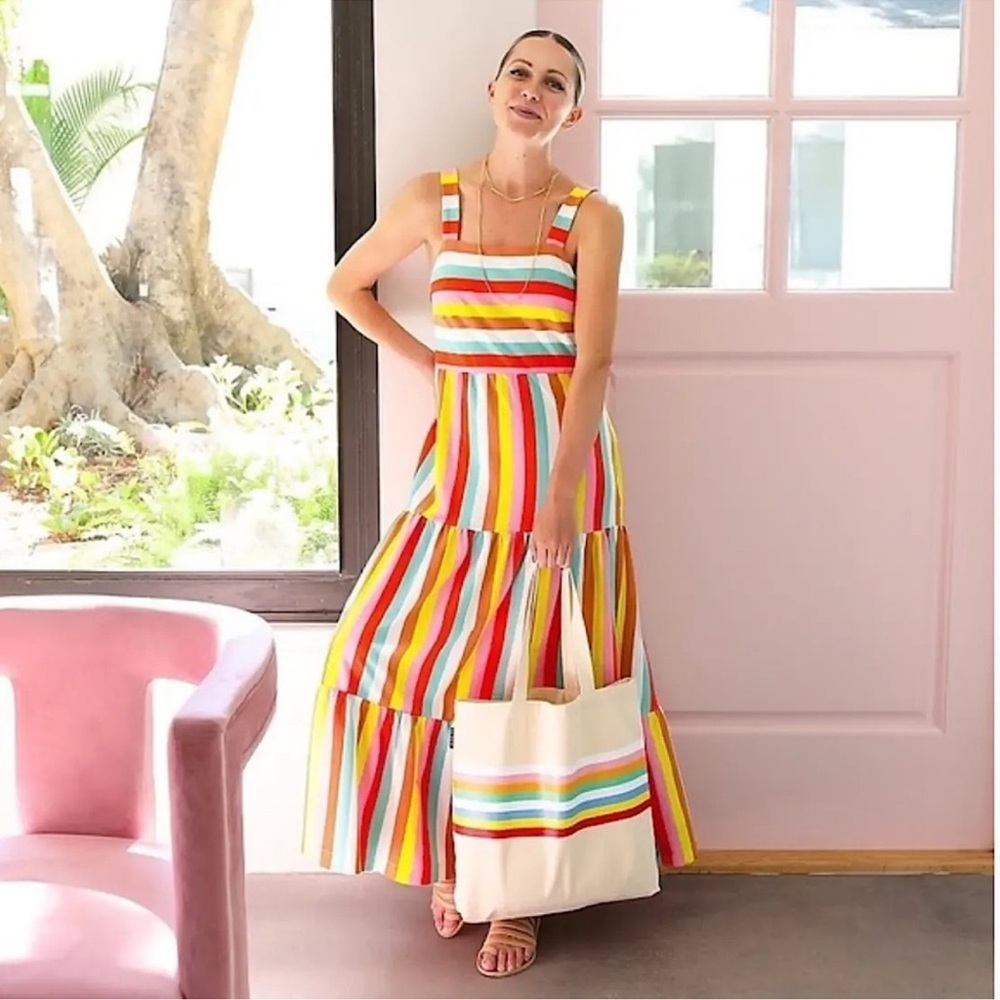 J. Crew Maxi dress in rainbow stripe
